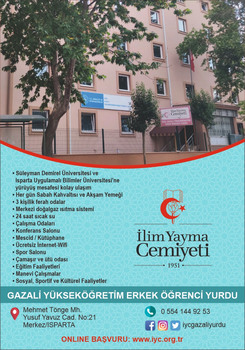 2022-2023 Eğitim Öğretim dönemi kayıtlarımız başlamıştır.
İlim Yayma Cemiyeti'nin hikayesi bu milletin hikayesidir.
Cemiyetin amacı Milli ve Manevi değerlere bağlı insanlar yetiştirmektir.
#ilimyaymacemiyeti #ısparta #öğrenciyurdu #yurt #sdu #isubu #kyk
