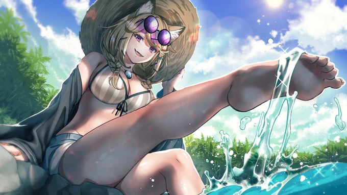 水着ウタゲ(再掲) / #アークナイツ #明日方舟 #Arknights 
