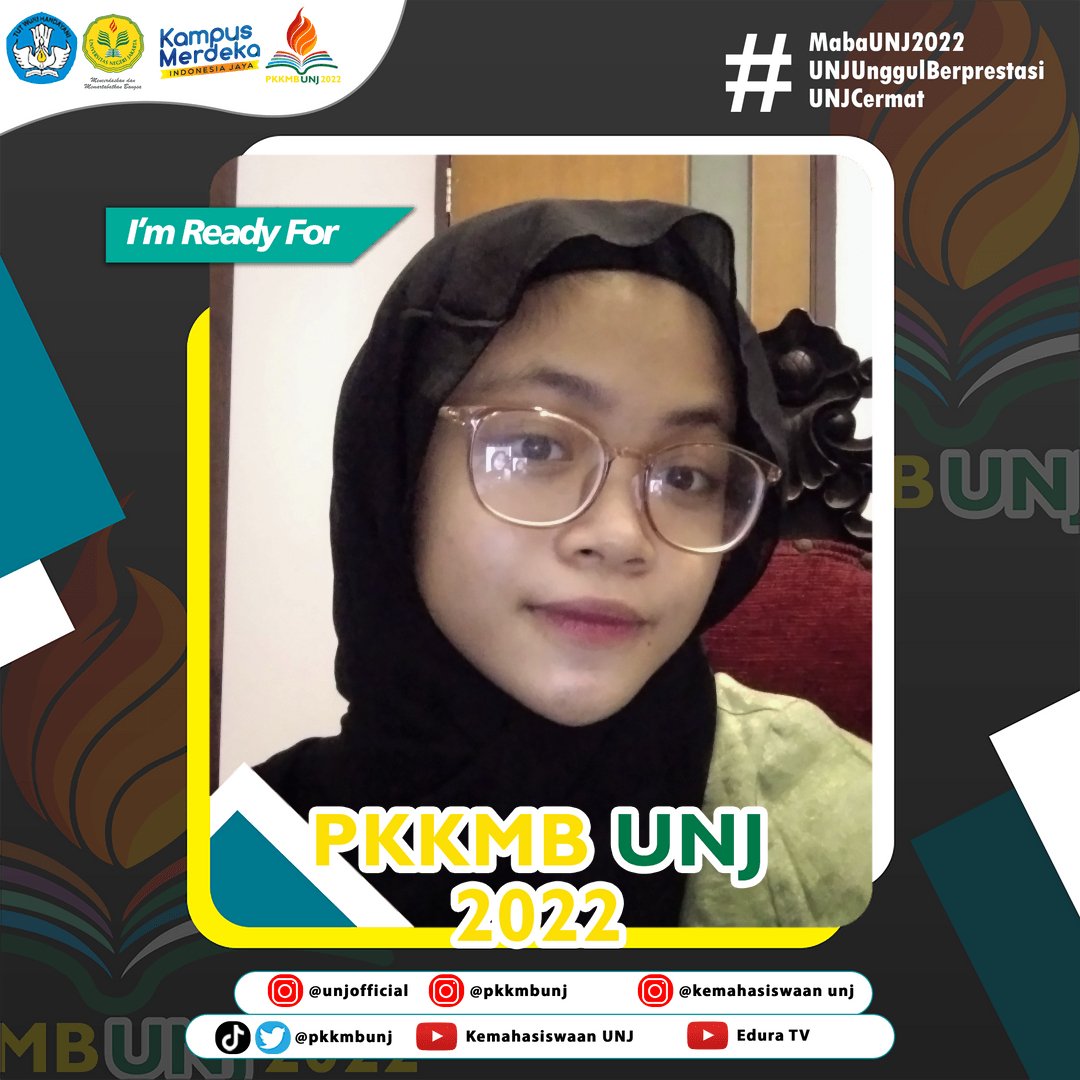 iam_diera's tweet photo. Hallo sobat UNJ 🙌 
Perkenalkan nama saya Dyra Aulia Zhafirah dari Prodi Kimia Fakultas Matematika dan Ilmu Pengetahuan Alam siap dan bangga mengikuti seluruh rangkaian PKKMB UNJ 2022! Future of UNJ 🔥✨️ https://t.co/pRpTCLGm37