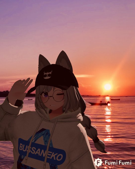 これは数年前の旅行先の思い出にバーチャルの姿を投影したやつです過去の思い出に登場出来るのヤバい #fumifumi_v 