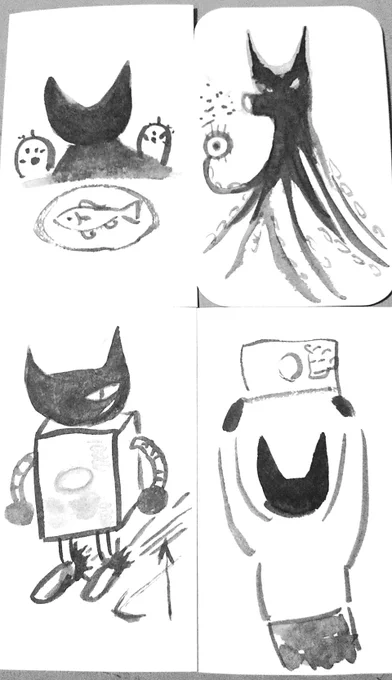 #黒猫感謝の日 
かわいく描きたいのにな… 