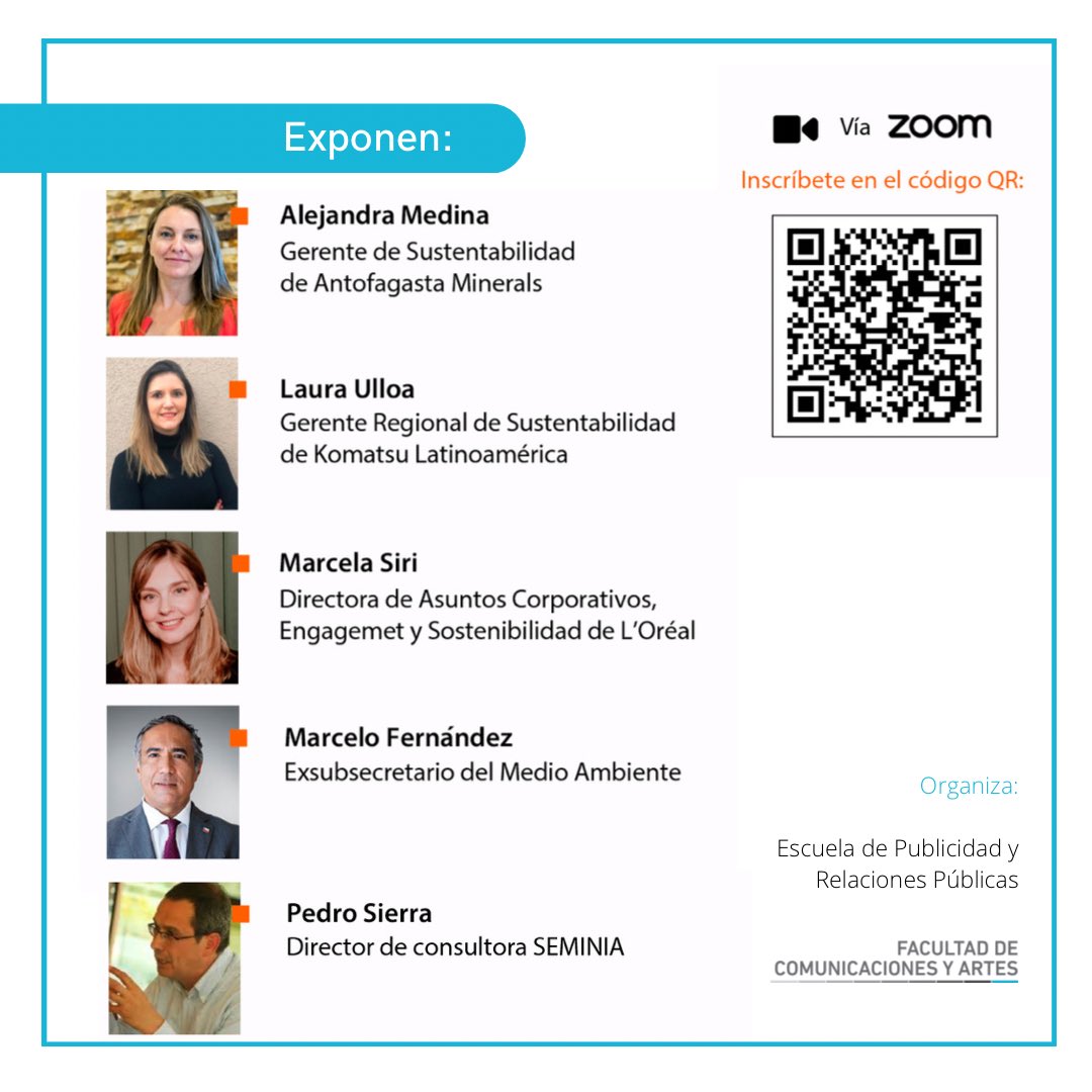 ¿No te has inscrito? Únete al conversatorio: “El impacto de la sostenibilidad en el tránsito moderador de las organizaciones”, con expositores de empresas como <a href="/lorealchile/">L'Oréal Chile</a>, <a href="/aminerals/">Antofagasta Minerals</a> y Komatsu. 
🔹 18/08 a las 19:00 hrs.
🔹Inscripción👉🏽bit.ly/3docVLm
#ComunicadoresUDLA