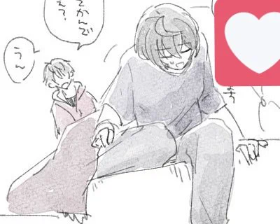 別アカで描いたやつの一コマなんですけど こういう何気な〜い動きとポーズ、仕組みはわかってないけどなんかそれっぽく見える風にごまかす術がだんだんわかってきて最近ちょっとおえかき楽しい 自給自足 自画自賛 生きてりゃハッピー 