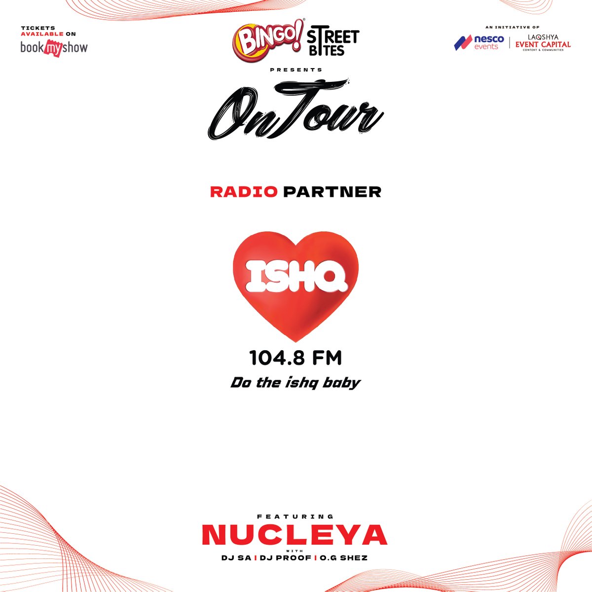 OnTourOfficial1's tweet photo. If you dial in the radio, they'll be sure to let you know what's happening on the 27th!
Presenting the #OnTour Official Radio Partners @ishqfm Tune in! π»
#OnTour #LaqshyaEventCapital #NescoEvents #Nucleya #Mumbai #DJSa #DJProof #OGShez #BingoStreetBites #PepsiBlack #IshqFM https://t.co/79JviayjTP