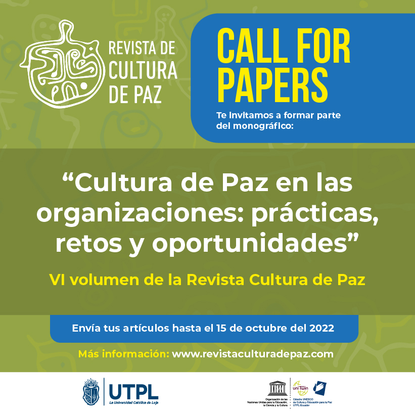 ¡Hola amigos y colegas! La revista Cultura de Paz los invita a ser parte de este monográfico, coordinado por <a href="/mabendano/">Mónica Abendaño</a> <a href="/vanevkdr/">Vanessa Duque Rengel</a> y <a href="/AlvarezNobell/">Alejandro Álvarez Nobell</a> que se publicará en diciembre 2022. 
Sobre la revista: lnkd.in/gDKA7BFp