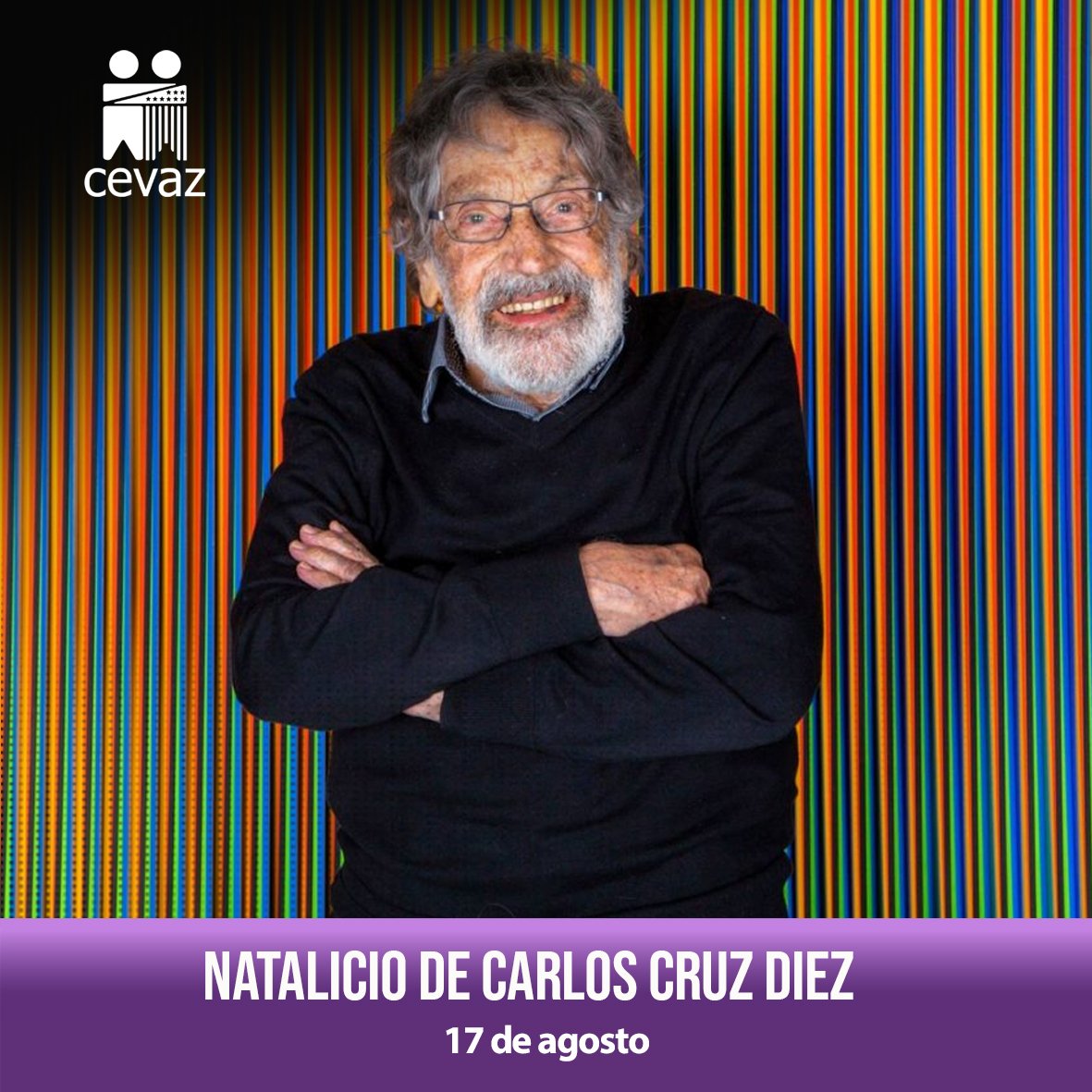 cevazzulia's tweet photo. Hoy 17 de agosto recordamos el natalicio de Carlos Cruz Diez, reconocido artista franco-venezolano, quien nació en Caracas, el año 1923. Considerado como uno de los protagonistas más relevantes del arte óptico y cinético.
#WeSpeakEnlish #WeSpeakCEVAZ #CEVAZ #CarlosCruzDiez https://t.co/my9FnYhXMT