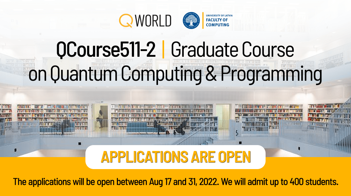 Applications are open #globally for our #free &amp; #online #graduate #qcourse on #Quantum #Computing and #Programming!

READ VERY CAREFULLY the details at qworld.net/qcourse511-2/ before filling out the application form.

Priority to #QWorld #Latvia #Ukraine #QTEdu

#WeAreQWorld ❤️