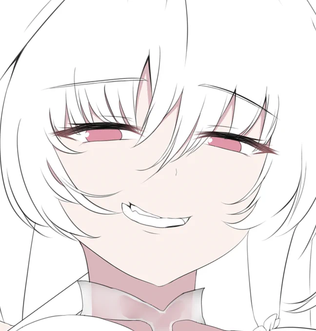 水着のプロトマーリン描いてたんだけど、表情適当に描いたせいで小悪魔系メスガキみたいになった。絶対こんな表情しないでしょって思いつつ口元どうしようか悩み中 
