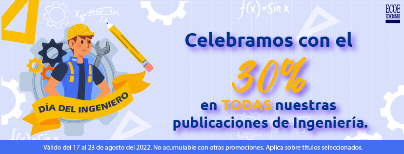 EcoeEdiciones's tweet photo. Celebra con nosotros el 🎉¡DÍA DEL INGENIERO!🎉 30% de descuento en TODAS las publicaciones de ingenieria. Visítanos en https://t.co/W1fhXHARlT. https://t.co/3O7zAUfeVz