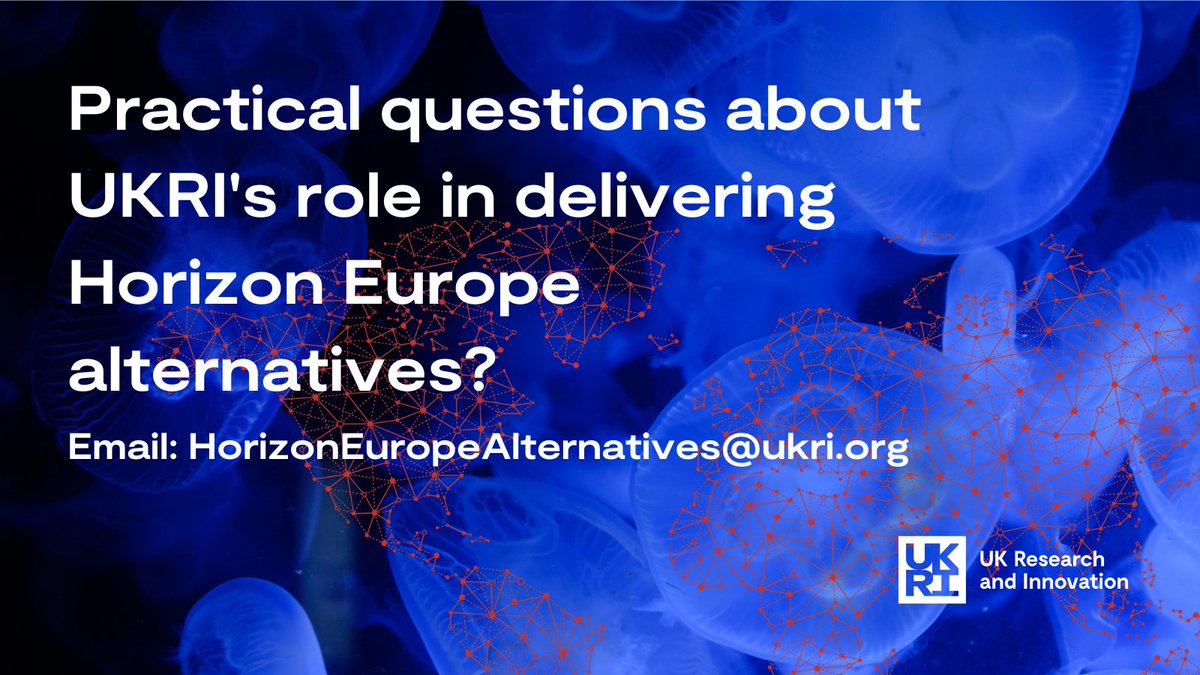 We’ve opened an email inbox for your questions about UKRI’s role in implementing transition to new arrangements if the UK is unable to associate to #HorizonEurope. Get in touch with our team at HorizonEuropeAlternatives@ukri.org