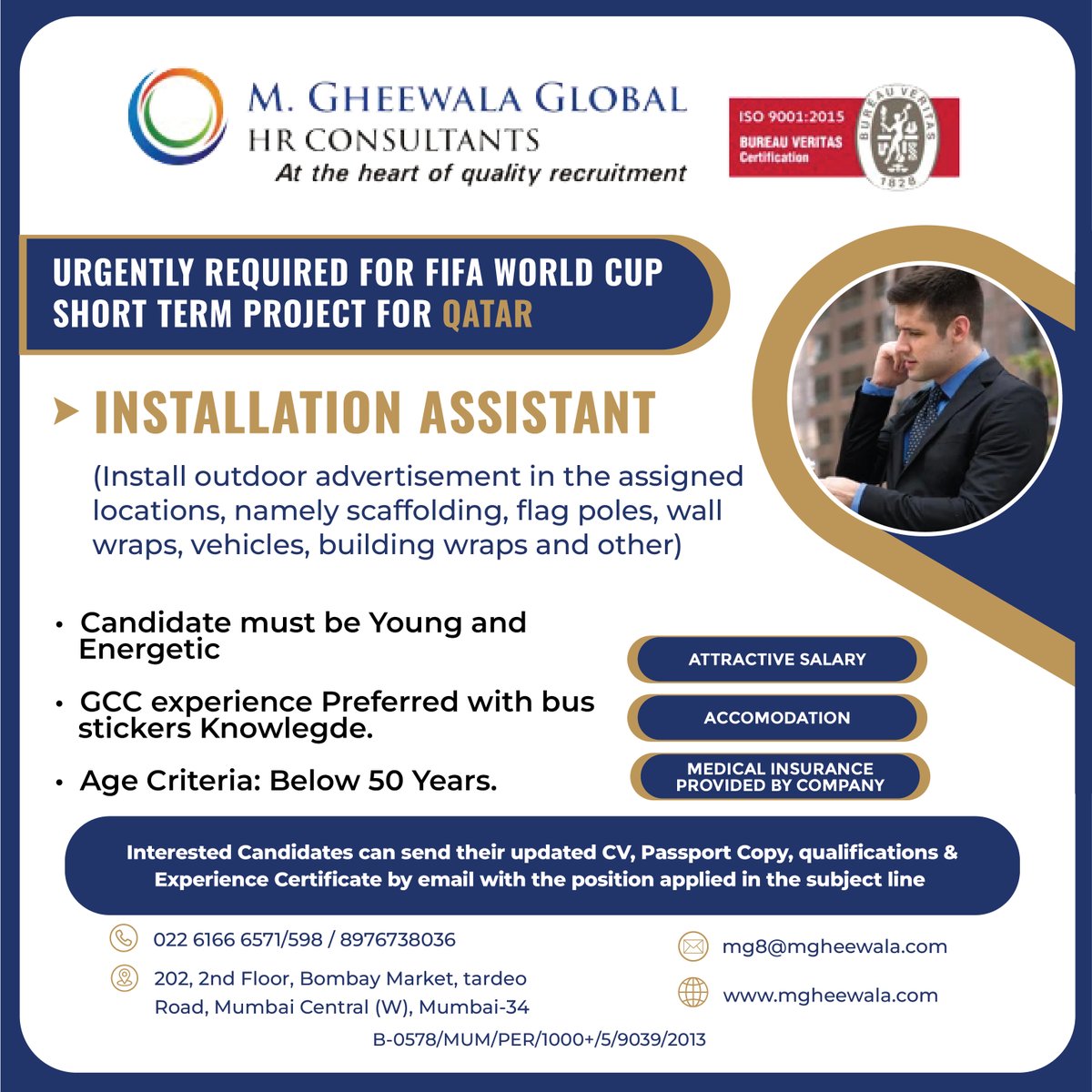 mgheewala_hrc's tweet photo. Job Vacancies for #Qatar

Interested Candidates can send the updated resume to mg8@mgheewala.com

Learn More https://t.co/Ps4bxv2mB1

#assistant #installationassistant #productinstallation #facilityservice #qatarproject #fifaproject #qatarfifa #gulfjobs #qatarjobs #gccexperience https://t.co/Z2HxS5I8jX