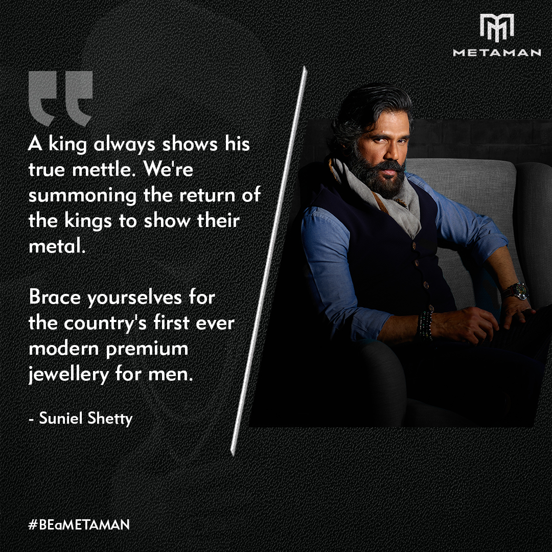 Metaman is coming. 👑 

It’s time to evolve and #BEaMETAMAN. 🔥 

Are you ready? 👊🏻

#Metaman #ForTheEvolved #Jewellery #Fashion #MensFashion <a href="/SunielVShetty/">Suniel Shetty</a>