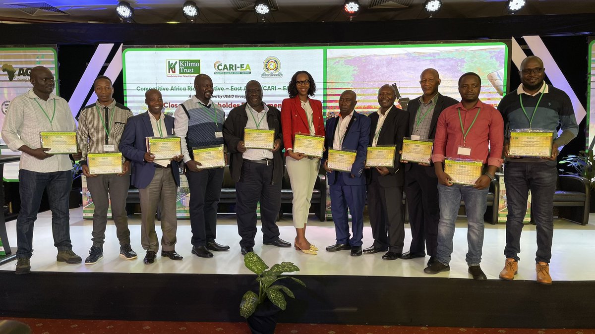 JenniferBash's tweet photo. Close out stakeholder engagement for CARI-EA, a 3-year project commissioned by @USAID through @AGRAAlliance to enable locally produced rice in East Africa to competitively substitute the current over $300million worth of rice imports to the East Africa common market. https://t.co/MP2VKX2P8P