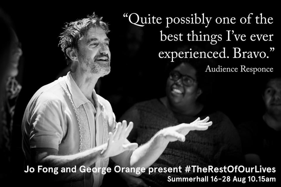 benpettittwade's tweet photo. If you’re at #EdFringe2022 and looking for recommendations, go see these two wonderful humans in #therestofourlives @Summerhallery @edfringe @JoFong @GeorgeOrange1 https://t.co/SskoQTdQG1