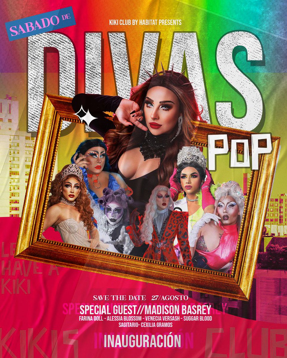 kikibrunch's tweet photo. LLEGO LA QUE ANÍMA....

💖🫢NO NOS BASTÓ CON UN DÍA DE INAUGURACIÓN Y LA FIESTA CONTINUA 🫢💖

🪩KIKI CLUB BY HABITAT🪩

SÁBADO 27 DE AGOSTO DIVAS POP CON LA GRAN REINOTA @madisonbasrey 💓✨

Y TU ¿QUE DIVA ERES?💄💋

PREVENTA $200 https://t.co/tMyqcsj9ip