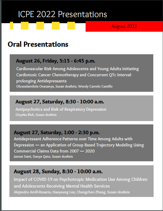 UMB_PHSRxHealth's tweet photo. The @ISPE_UMB chapter has compiled a list of all the @UMB_PHSRxHealth student &amp; postdoc &amp; faculty presentations at next week's @IntPharmacoEpi (ICPE/ISPE) conference in Copenhagen, Denmark! See you all there and kudos to all for such outstanding work! 👏🏼🔥🧿 https://t.co/F9nA2pcwb4