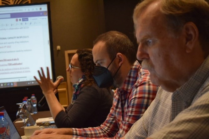 IESC1964's tweet photo. IESC Trade Safe Project staff from Santo Domingo and Washington DC participated in a fantastic work-planning conference this month. The team reviewed the successes of the USDA-funded project’s second year and designed the year three plan. #ProyectoTradeSafe @proyectotrasa https://t.co/KVDTewHsh7