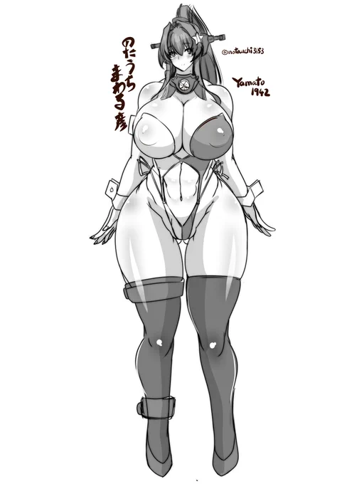 リクエストに来てたけど大和バニー描いて無かったかな?って思いラフやってみたけど、バニー耳忘れて何かよくわからんくなるそれがぼく#大和 #艦これ 