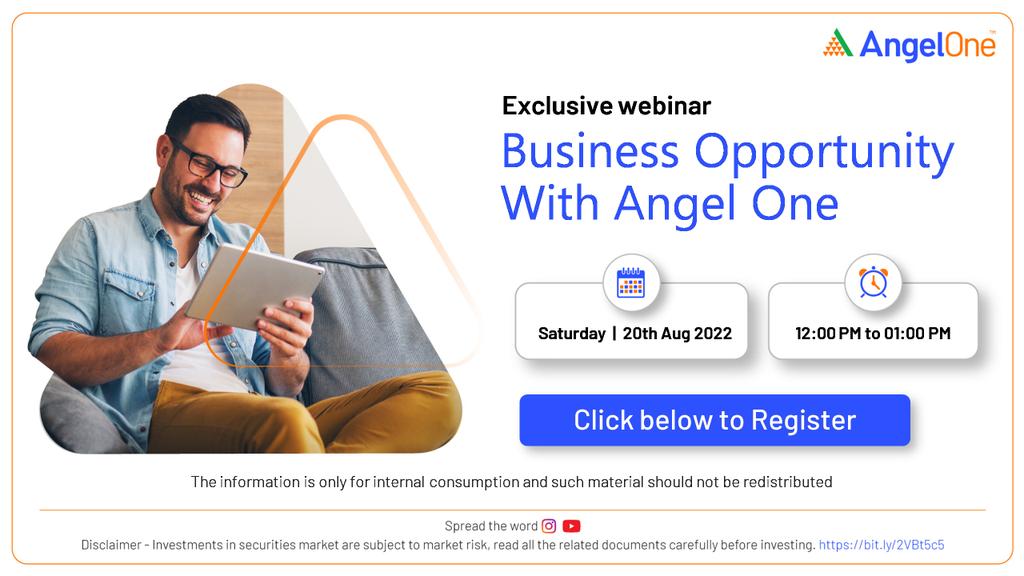 AngelOne's tweet photo. Be the #VerySmartOne and be a successful authorized person with #AngelOne!

Attend this webinar and learn more. Register now: https://t.co/zz9zCixUvK

#AngelOneForAll #Webinar #AuthorizedPerson #BusinessPartner #StockMarket #Investment #Stocks #Brokerage #Broker #SubBroker https://t.co/pgeJP7TxTg