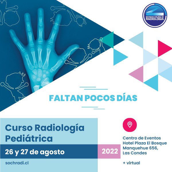 RadiologiaChile's tweet photo. Quedan pocos días para inscribirte en el “Curso de Radiología Pediátrica”, presencial.⠀⠀⠀⠀⠀⠀⠀⠀⠀

Si lo prefieres, o no puedes viajar a Santiago, también puedes asistir online con la misma inscripción y verlo en vivo u on demand.

🔗 más info: https://t.co/HhgLCybLAP https://t.co/MByCmTK1DM