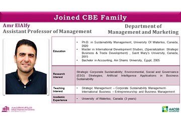 QUCBE's tweet image. Two outstanding faculty members have recently joined CBE family at QU: Dr. Mustafa Afacan and Dr. Amr  ElAlfy. 
انضمام عضوين هيئة تدريس متميزين الي كلية الادارة والاقتصاد بجامعة قطر وذلك في إطار رؤية الكلية لتصبح نموذج في مواكبة الاستدامة.
#جامعة_قطر #الاستدامة 
#Sustainability