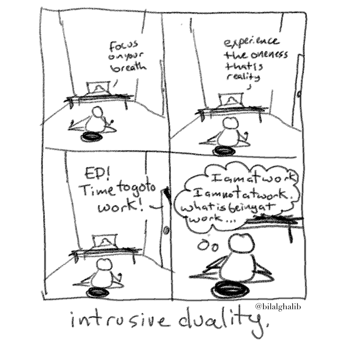 bilalghalib's tweet photo. Everything is nothingness and nothingness is the giant todo list in your inbox.
#productivity #mindfulness #comic #do100things #7/100 https://t.co/UVtA8f0MNF
