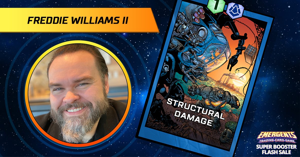 Freddieart's tweet photo. My art for @InterPopInc is now a digital trading card! You can get this #Emergents TCG promo card in the #SuperBooster! Anyone who owns a promo card or #InterPop comic before 11:59 ET Aug 17 is on the whitelist. Follow the link on their bio! https://t.co/Pc763S78I3 https://t.co/kouDqidpRv