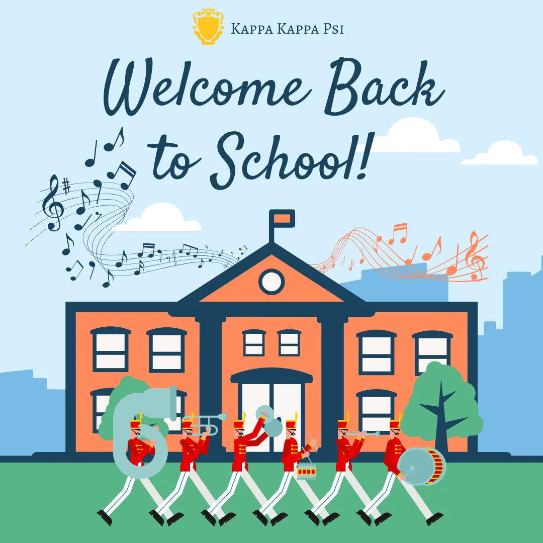 KappaKappaPsi's tweet photo. "I think I hear the band?" That's right, we're back! We wish you all a happy first day of school. We cannot wait to see what our Brothers accomplish this year! https://t.co/vgoEFJSWN6