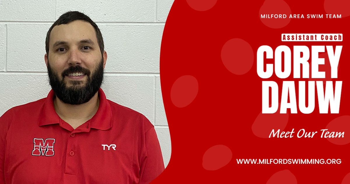 Meet Assistant Coach Corey Dauw. Corey joined MAST in 2005.  He has coached swimmers at every level from Sectional and Zone qualifiers to those just starting their swimming journey. Read more about his bio at teamunify.com/team/ohmast/pa…