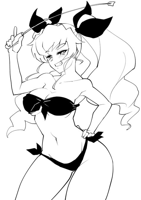 #GuP版深夜のお絵描き60分勝負_20220817#GuP版深夜のお絵描き60分勝負キムタカ調安斎千代美を目指したが付け焼刃ではやはり似ませんね。見ながら1時間だと線画が限界。 