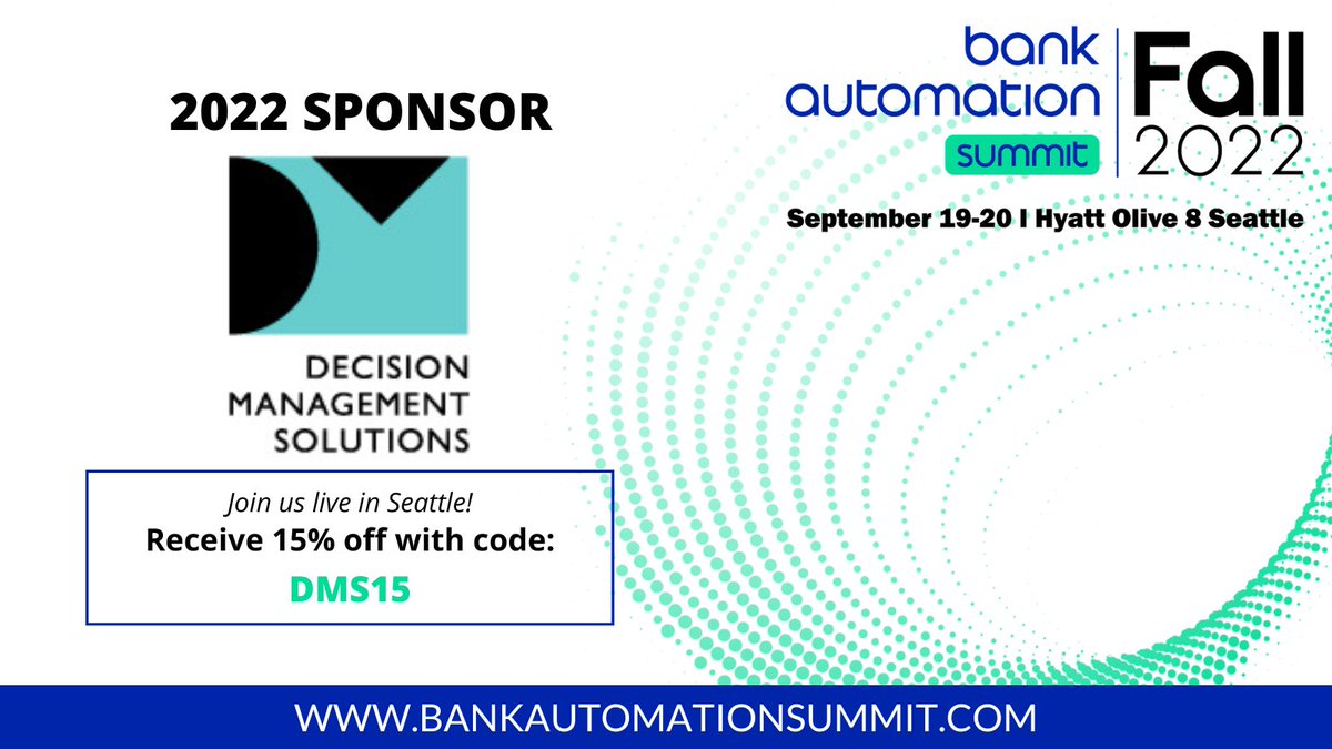 We are a proud sponsor of #BASummit22 - we hope to see you there! Register here: ow.ly/Iev850KlSHr @jamet123 #decisionmgt #decisionsfirst #automation
