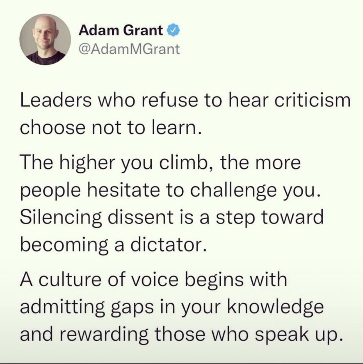 cgsl_1's tweet photo. @AdamMGrant couldn’t have said it any better . @KallonJoel @Alhassan790 @harrykargbo https://t.co/8gAsw0XKC2