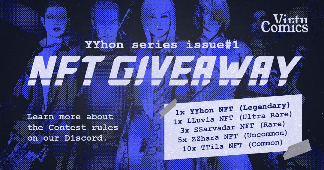 VirtuComicsNFT's tweet photo. VirtuComics announces the #NFT #Giveaway Contest powered by #Gleam. You don't want to miss it.

Learn more about this contest here: https://t.co/SUut1IWyyz

#YYhon #comics #NFTcomics #NFTcollectibles #NFTCommunity 

If you like what we do pls Like&amp;RT, it will help us.Thx. https://t.co/322j1SM3HZ
