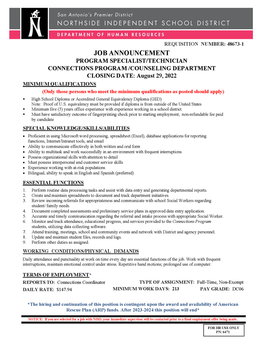 NISDConnections's tweet photo. Check out this opportunity! https://t.co/DmeFRSGJBJ