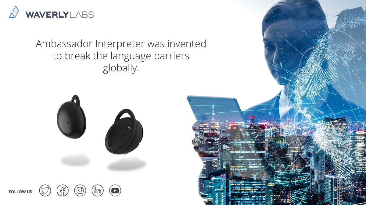 waverlylabsinc's tweet photo. Ambassador Interpreter was invented to break the language barriers globally and we're constantly innovating. This over-the-ear interpreter is perfect for your business travels.

Learn More: https://t.co/9YpzT4fTa5

#AmbassadorInterpreter
#NoLanguageBarriers https://t.co/NGfHRqQfz3