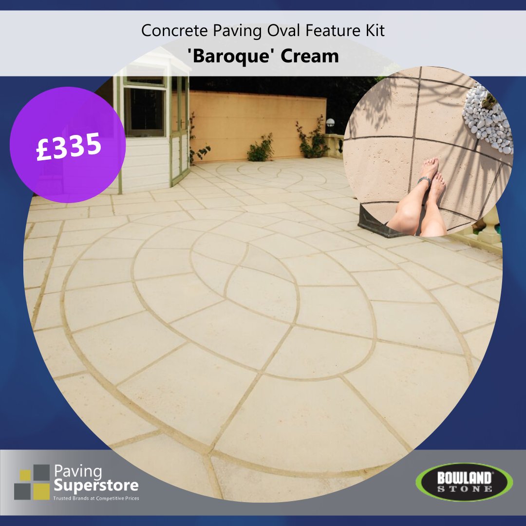 pavingss's tweet photo. If it ain't baroque, don't fix it! 😉 Bring some character to your patio with the Concrete 'Baroque' Cream paving oval kit. 🥚
https://t.co/DhZieqag33
#pavingoval #patio #patiofeature #circlefeature #ovalfeature #concretepaving #pavingslabs #garden #gardendesign #patiodesign https://t.co/L9h1AomoSG