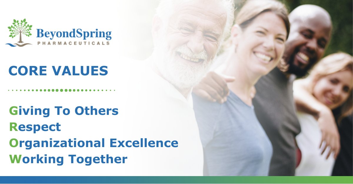 BeyondSpringInc's tweet image. #Cancer is relentless and so are we when it comes to our team&apos;s dedication to developing innovative therapies. Here at BeyondSpring, we would not be where we are today without adhering to our fourth and final value of #WorkingTogether. Learn more: bit.ly/35giaZT