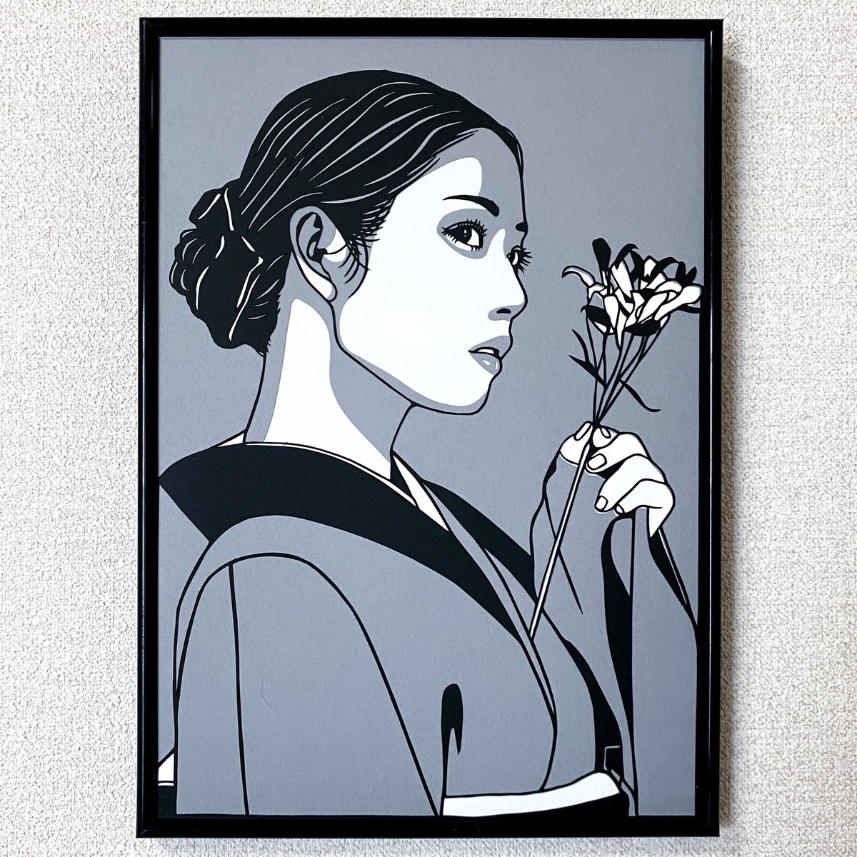 KirieTatsuya's tweet photo. #石原さとみ　#切り絵　#高嶺の花 https://t.co/dYDs9jYwNz