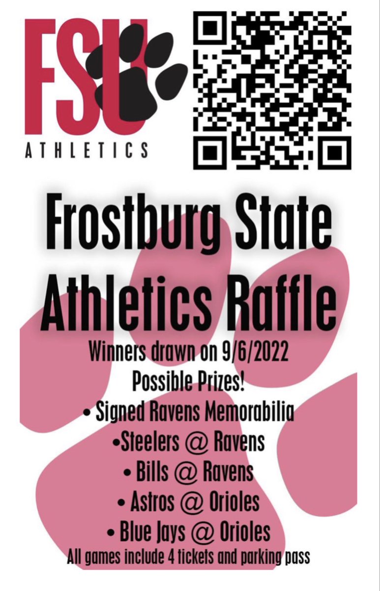 🚨Only 18 days left to purchase your raffle tickets!! Support you favorite Bobcat team and get your chance to see <a href="/Ravens/">Baltimore Ravens</a> or <a href="/Orioles/">Baltimore Orioles</a> with 3 friends!! 🐾

🔗: go.rallyup.com/fsu-athletics-…