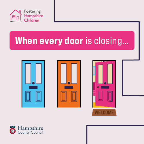 HantsChildren's tweet photo. "When every door is closing…...
Children deserve to feel safe. They deserve to be cared for. They deserve the opportunity to work towards achieving their potential. They deserve to be happy. They deserve to have a stable home.  #openyourdoor #fosteringhampshire #fostering" https://t.co/OYxhgzOl7l