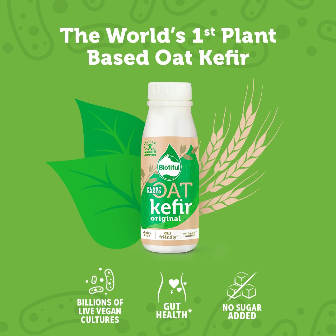 Get yourself a plant-based kefir that...

💚 Supports your Gut-Health*
🌱 Nourishes you with calcium, vitamin B12 and vitamin D
🥭 Comes in delicious flavours with No Sugar Added***

Sold? Pick up a bottle from your local <a href="/Tesco/">Tesco</a>  <a href="/waitrose/">Waitrose & Partners</a> &amp; <a href="/coopuk/">Co-op</a>🛒
