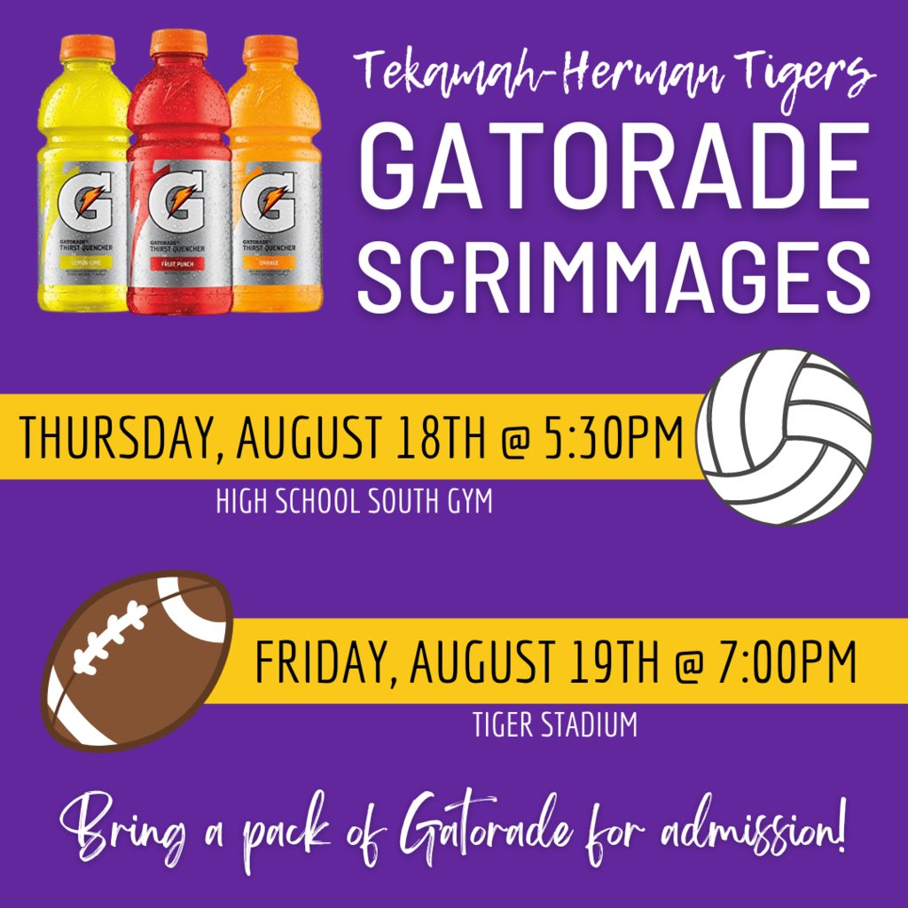 Check out the dates and times for the Gatorade Scrimmages this week!