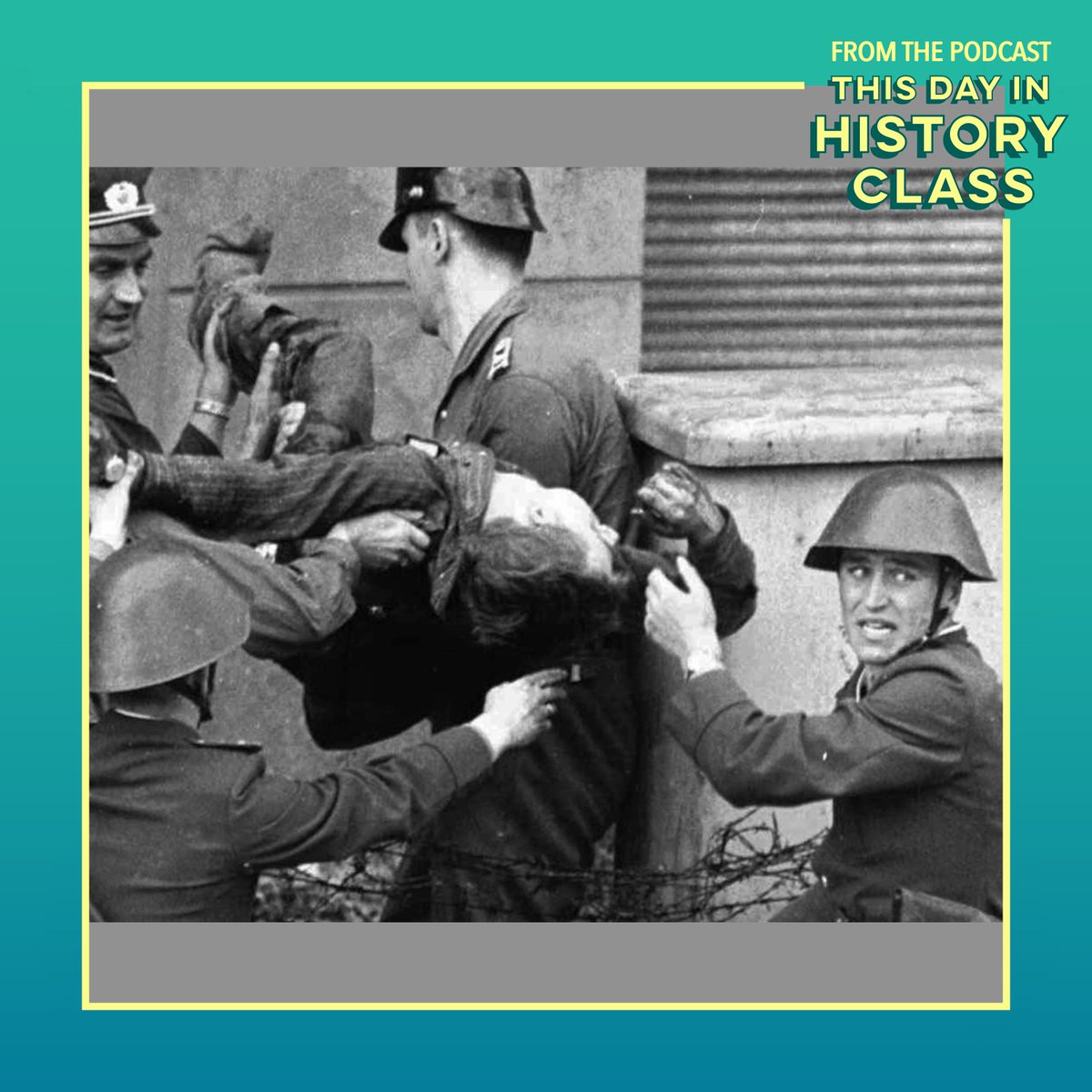 TDIHCshow's tweet photo. On this day in 1962, 18-year-old Peter Fechter was killed by border guards while trying to cross the Berlin Wall.

#BerlinWall #DeathStrip #Germany #Berlin #PeterFechter #ColdWar #TDIHC #ThisDayInHistory #TodayInHistory #OnThisDay #August17

Listen now:
https://t.co/NwrmzOvGlb https://t.co/9HYQMBQwgt