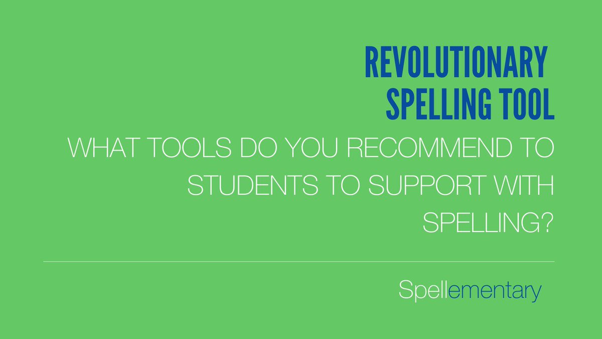 _spellementary's tweet photo. What tools do you recommend for students to support spelling?

Spellementary has a range of different age-appropriate dictionaries and can do what spellcheckers, dictionaries and thesauruses don’t:  https://t.co/M7FxK1GWs3
 
#Spelling #SpellingAid #SpellingTool #SpellingSupport https://t.co/wHesabCtBJ