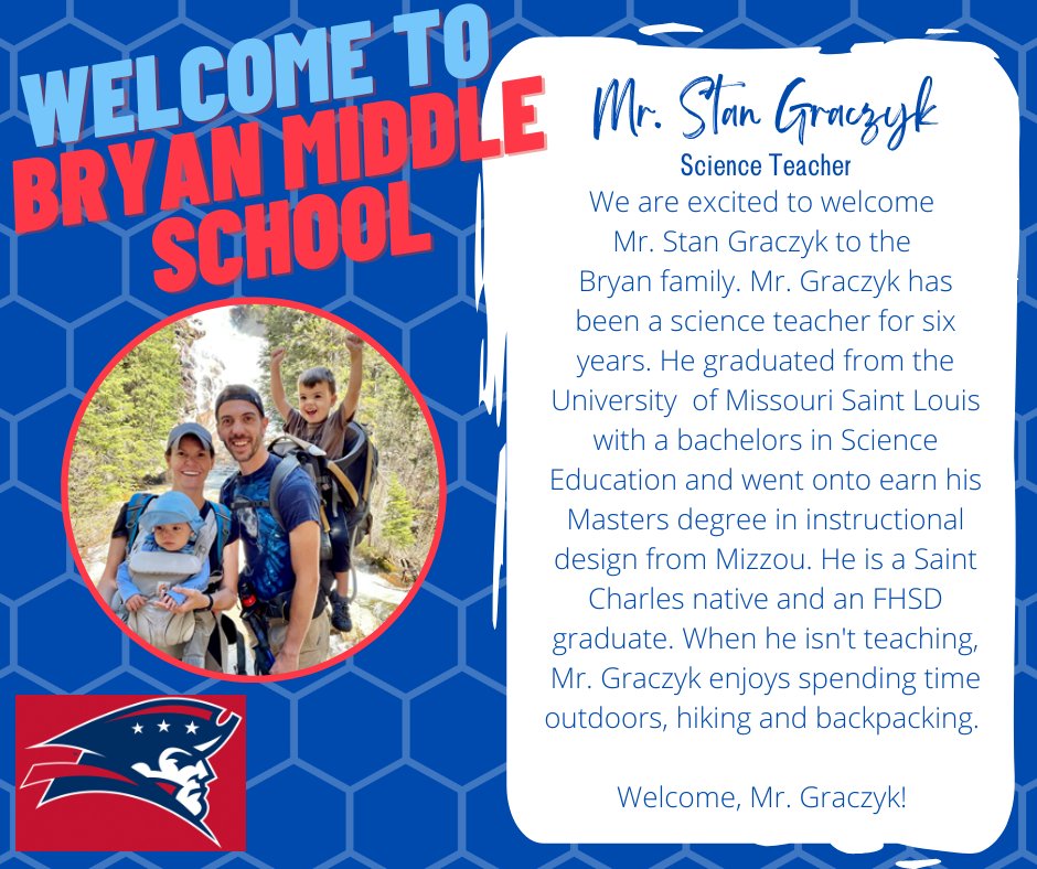 Bryan Middle School (@bryanmiddlefhsd) on Twitter photo Please join us in welcoming these new Patriots to the <a href="/BryanMiddleFHSD/">Bryan Middle School</a> Family! Welcome to Bryan! Please join us in welcoming these new Patriots to the <a href="/BryanMiddleFHSD/">Bryan Middle School</a> Family! Welcome to Bryan!