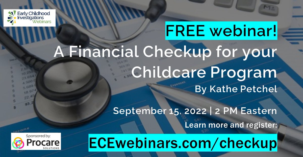 ECEWebinars's tweet photo. Join us! Your #earlychildhoodeducation program's financial checkup! Presented by Kathe Petchel from @hingeadvisors and sponsored by @ProcareSoftware - https://t.co/WvRDO8v6R4  #childcare #preschool #earlychildhood #earlyed #childcareowners #ECEleadership #ECEleaders #ECE https://t.co/lLVKZXmums