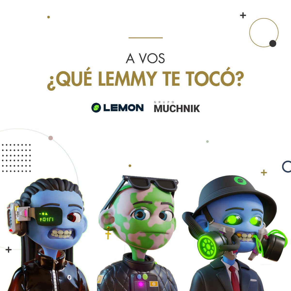 MUCHglobal's tweet photo. Acompañamos a @lemonapp_ar en el lanzamiento de su colección NFT! #LemonNation 🚀.

🧑‍🎤Más de un millón de usuarios podrán tener su  avatar NFT llamado Lemmy, que será único y nadie tendrá uno igual.

Abrimos hilo de NFT’s 🤩 https://t.co/riCBEC7iMQ