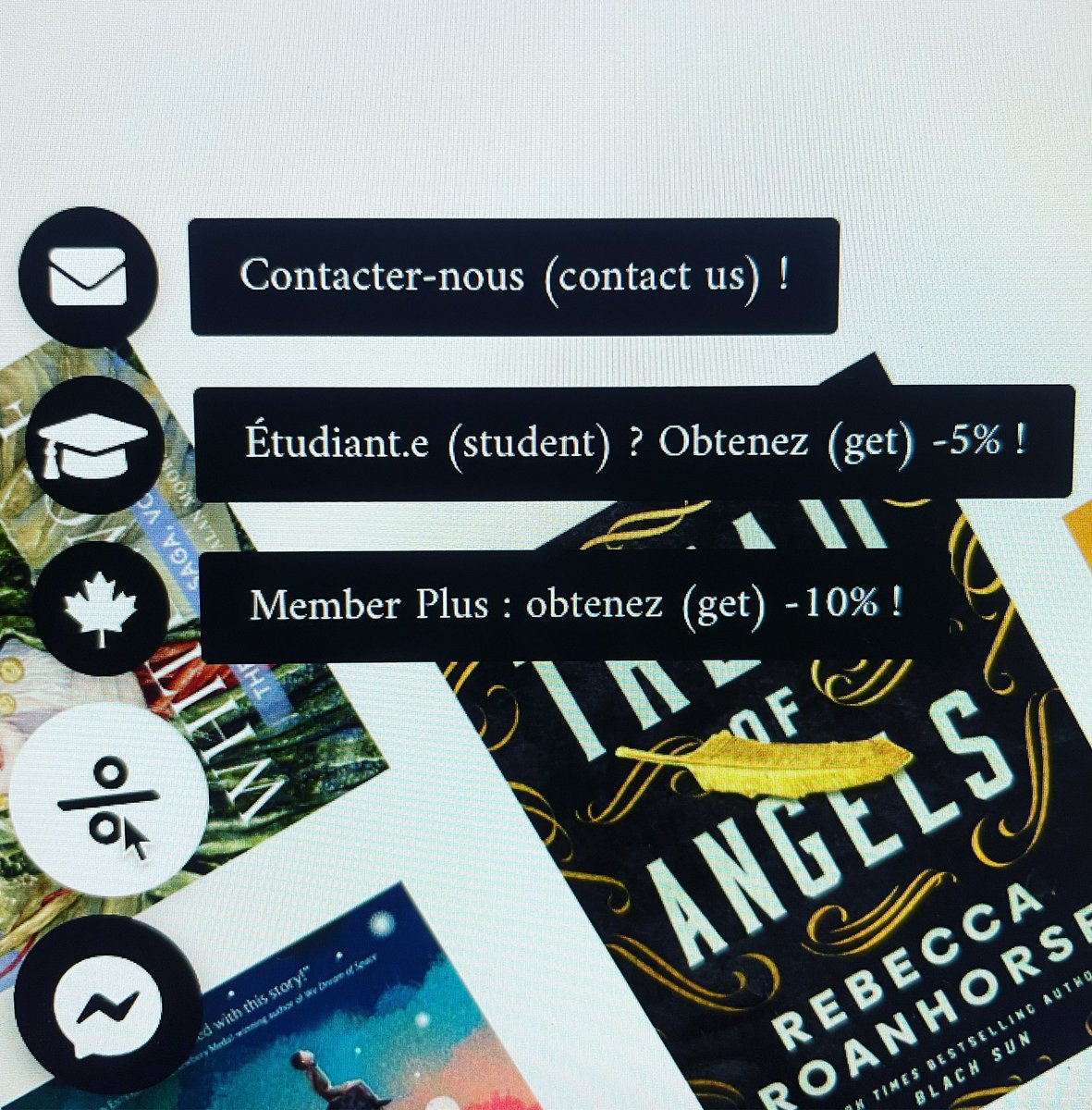 OLivresque's tweet photo. 📣memberships preview ! Aperçu des réductions et abonnements !📣 #librairie #bookshop https://t.co/USYSjSOX4q