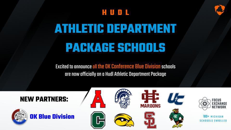 goering_drew's tweet photo. With new additions and continuing partnerships, all OK Blue Division Schools are now on a @Hudl Athletic Department Package.
Providing access to all Programs, Coaches, & Athletes with game-changing technology.
#Hudl #OKconference #OKblue #MHSAA https://t.co/UzieyFMYjJ