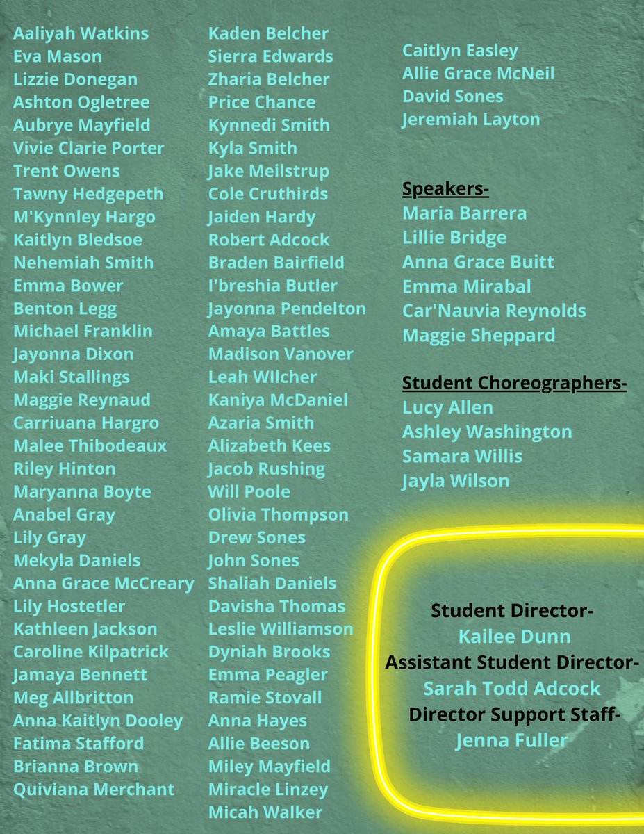 olebrookhc's tweet photo. 2022 Production Cast- Stay tuned- Homecoming Production theme coming soon! https://t.co/qProtE4mmV